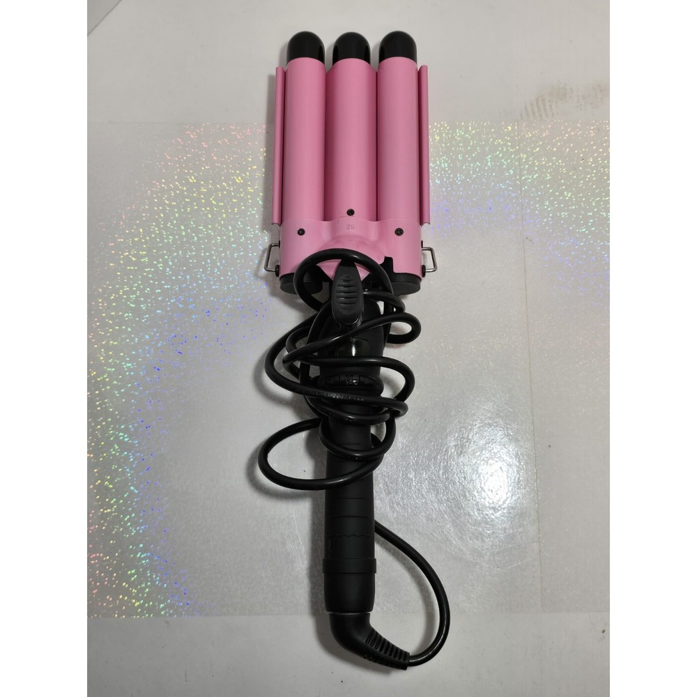 Mannice Triple Barrel Hair Waver Pink‎ Digital Heat EUC 💖🔥